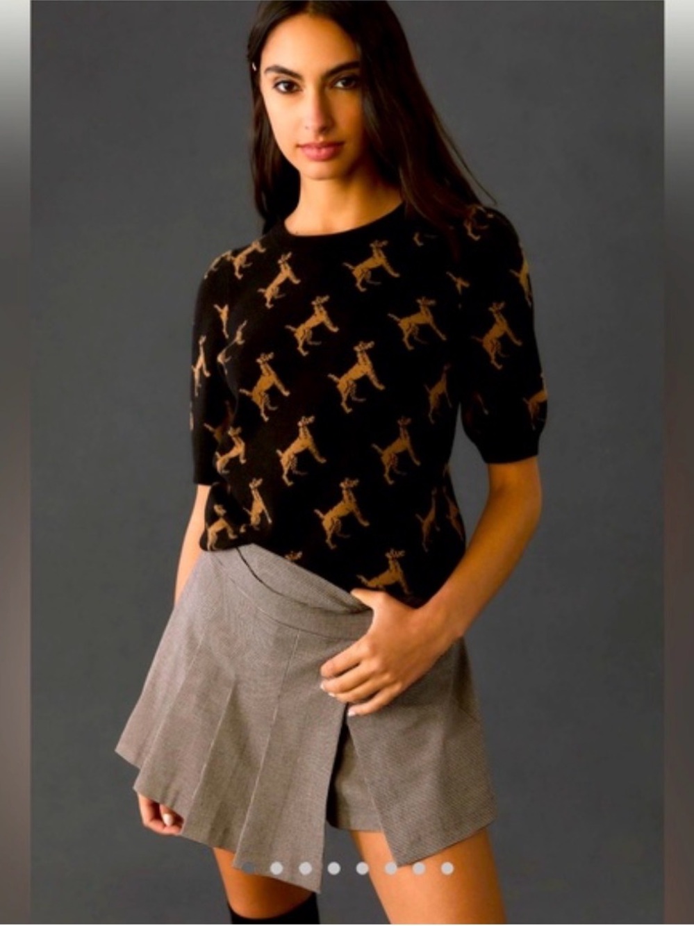 Anthropologie Maeve Harmon Jacquard Dog Sweater NWOT